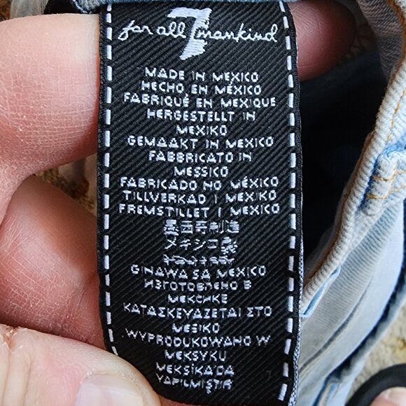 7 For All Mankind Light Wash "The High Wash Skinny" Jeans Size 30 - Picture 9 of 16